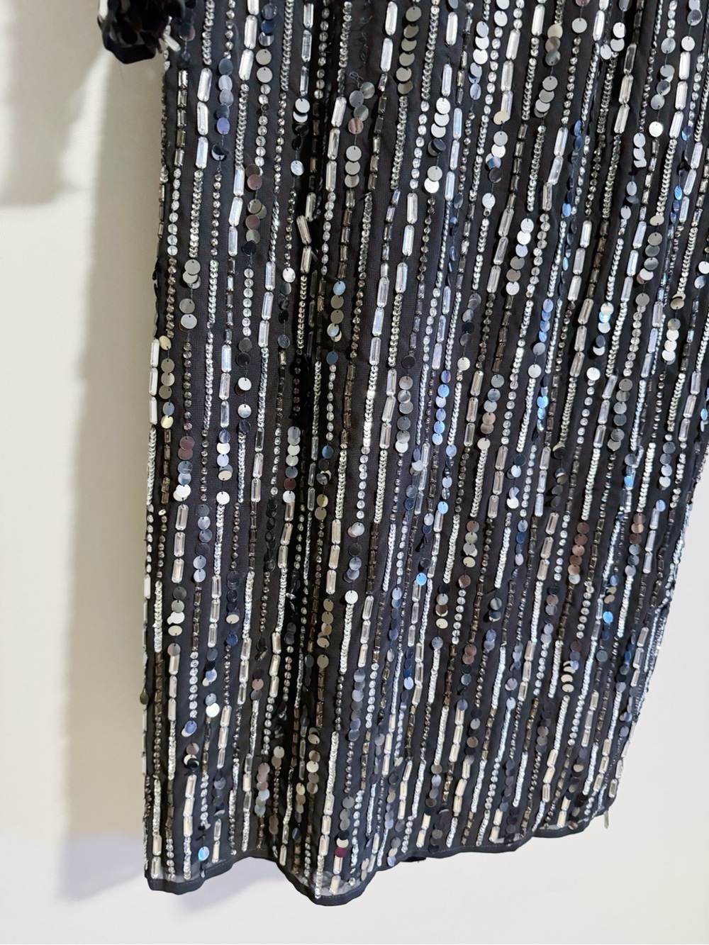 Mac Duggal - Charcoal Sequins Long Sleeve Dress - Picture 7 of 8